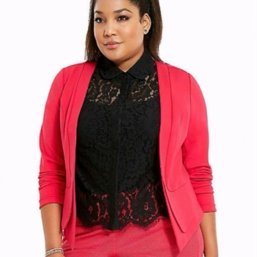 Torrid - Pink Cutaway Blazer, 2X - Picture 6 of 8